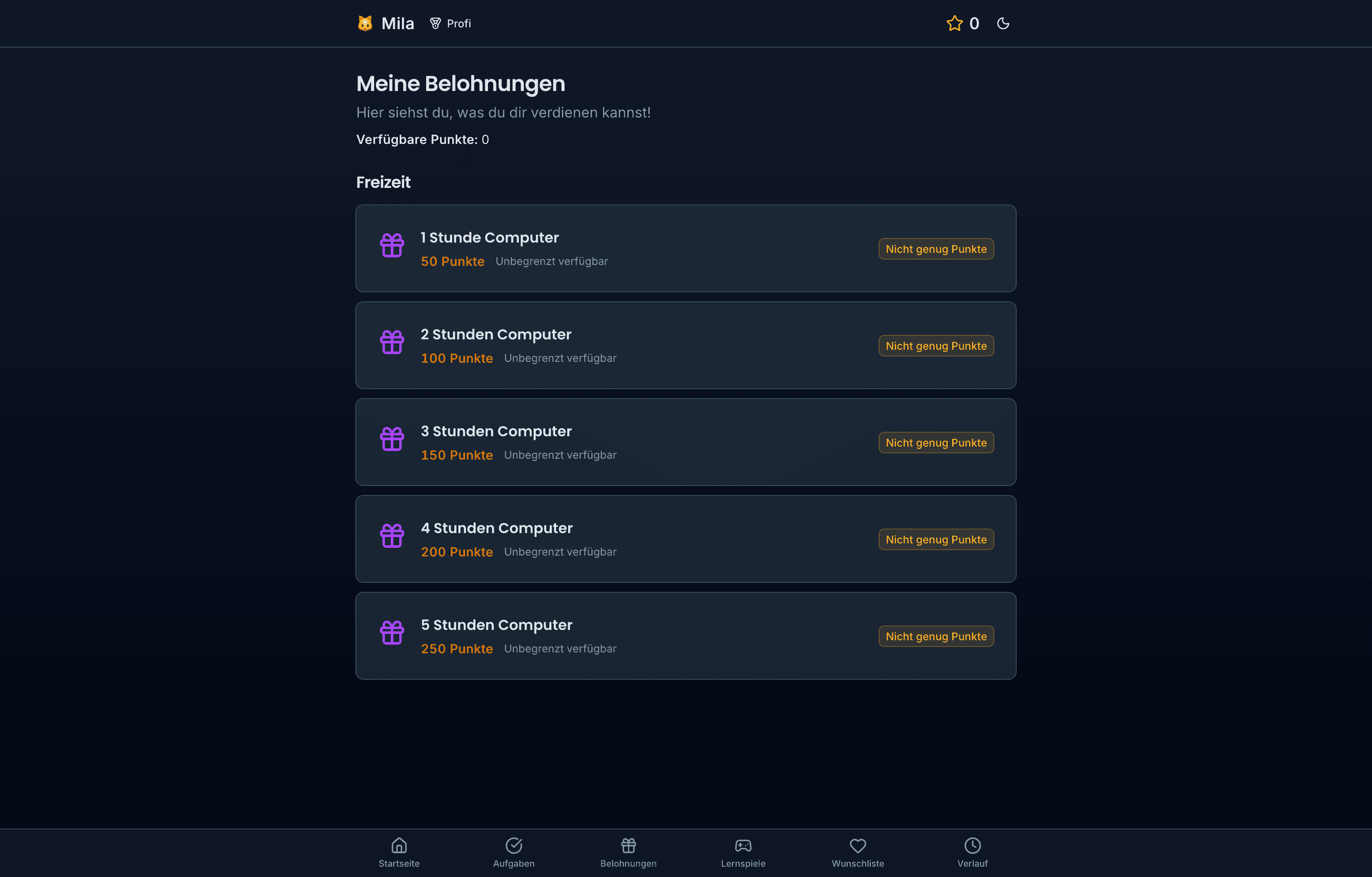 Kinderportal – Belohnungen